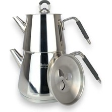 Piramit Mini Silikon Kulplu Çelik Çaydanlık Takımı