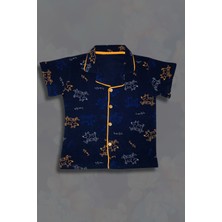 Gri Mor Tekstil Pamuklu Erkek Çocuk Gömlek Yaka Pijama Takımı