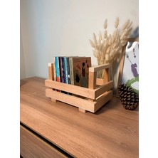 Limon Dekor Masif Ahşap Sandık, Tutma Saplı Servis Kasası Cafe Masaüstü Organizer / Wooden Bo x  With Handle