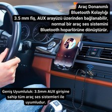 Essager Bluetooth 5.0 Araç Aux Adaptörü, Kablosuz Müzik, Telefon Görüşmesi Için Kablosuz Ses Aktarıcı