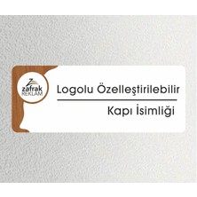 Ofis Departman Kapı Isimliği, Özelleştirilebilir Logolu 26X10CM -Beyaz & Ceviz