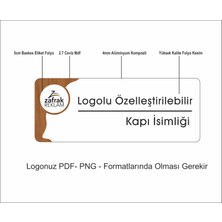 Ofis Departman Kapı Isimliği, Özelleştirilebilir Logolu 26X10CM -Beyaz & Ceviz