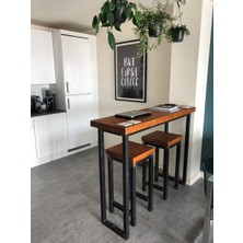 Halevia Doğal Ahşap Bar Masası ve Tabure
