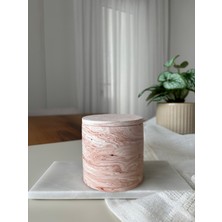 Atelier Rainy - Kahverengi Mermer Desenli - Beton Kapaklı - Kokulu Soya Mum / 250CC