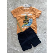 Gözlüklü Ananas Şortlu Ikili Takım