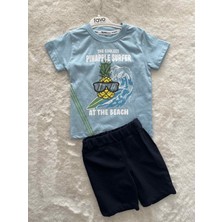 Gözlüklü Ananas Şortlu Ikili Takım