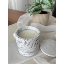 Atelier Rainy - Siyah Mermer Desenli - Beton Kapaklı - Kokulu Soya Mum / 250CC