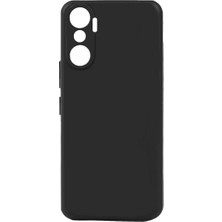 Tekno Grup Infinix Hot 20 Kılıf Mat Esnek Biye Silikon Kılıf-Siyah