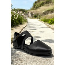 Mammamia D25YA-885 Siyah Deri Tam Ortopedik Kadın Casual Günlük Ayakkabı