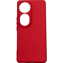 Tekno Grup Vivo V40 5g Kılıf Mat Esnek Biye Silikon Kılıf-Kırmızı
