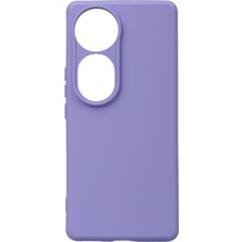 Tekno Grup Vivo V40 5g Kılıf Mat Esnek Biye Silikon Kılıf-Lila