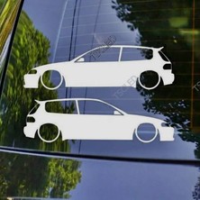 TSC Civic (Eg) Kelebek Cam Oto Sticker 17 cm 2 Adet