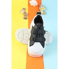 Moda Lime Unisex Çocuk Spor Ayakkabı Esnek Hava Alabilen Çocuk Ayakkabısı Beyaz Sade Spor Günlük Sneaker