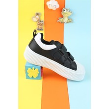 Moda Lime Unisex Çocuk Spor Ayakkabı Esnek Hava Alabilen Çocuk Ayakkabısı Beyaz Sade Spor Günlük Sneaker