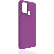 Casper Via F20 Kılıf Mat Esnek Biye Silikon Kılıf-Mor + Nano Ekran Koruyucu