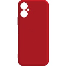 Tecno Spark 9 Pro Kılıf Mat Esnek Biye Silikon Kılıf-Kırmızı + Nano Ekran Koruyucu