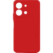 Tekno Grup Vivo Y36 4g Kılıf Mat Esnek Biye Silikon Kılıf-Kırmızı + Nano Ekran Koruyucu
