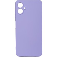 Tekno Grup Galaxy A06 Kılıf Mat Esnek Biye Silikon Kılıf-Lila + Cam Ekran Koruyucu