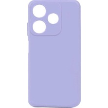 Tekno Grup Tecno Spark 10C Kılıf Mat Esnek Biye Silikon Kılıf-Lila + Cam Ekran Koruyucu