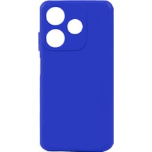 Tekno Grup Tecno Spark 10C Kılıf Mat Esnek Biye Silikon Kılıf-Mavi + Cam Ekran Koruyucu