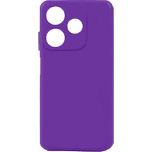 Tekno Grup Tecno Spark 10C Kılıf Mat Esnek Biye Silikon Kılıf-Mor + Cam Ekran Koruyucu