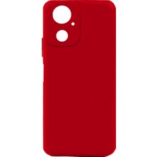 Tekno Grup General Mobile 23 Se Kılıf Mat Esnek Biye Silikon Kılıf-Kırmızı + Cam Ekran Koruyucu
