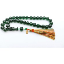 İskeçe Tesbih Ebu Zeyn Usta Eseri Eski Usül 12 Kat Ipe Dizilmiş Iri Boy Necef Sertifikalı 7199