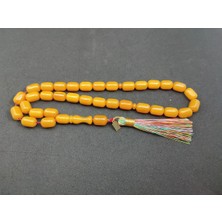 İskeçe Tesbih Ebu Zeyn Usta Eseri Eski Usül 12 Kat Ipe Dizilmiş Iri Boy Sıkma Kehribar Sertifikalı 7206