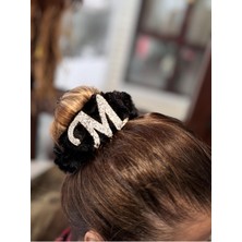 M Harfli Kürklü Saç Tokası