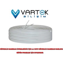 Vartek Bilişim Kablo Güvenlik Kamera Kablosu 2+1 0.22MM 100M Metre