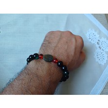 Seba Erkek Kehribar Bileklik Yakut Yeşili ve Siyah (Değişebilen Çift Renkli.)