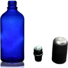 Zylan Ambalaj 50 ml Mavi Cam Şişe Roll-On Şişe, 24 Adet