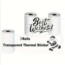 Şeffaf Mini Yazıcı Rulosu 3 Adet Yapışkanlı - Mini Yazıcı Rulosu Şeffaf Yapışkanlı Sticker