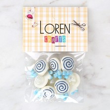 Loren Crafts Mavi 8'li Düğme - 3026