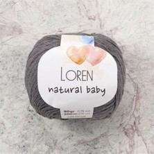 Loren Natural Baby Gri El Örgü  - R082 - 33946