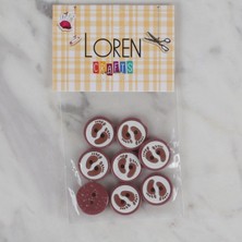 Loren Crafts Vişne Çürüğü 8 Li Ayak Izi Düğme - 43