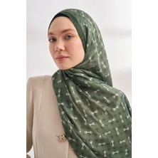 Armanda Monogram Desen Ithal Vual Şal - Haki