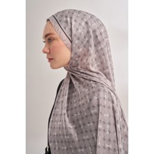 Armanda Monogram Desen Ithal Vual Şal - Açık Gri