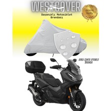 Honda ADV350  Arka Çanta Uyumlu Motosiklet Brandası,örtüsü Gri