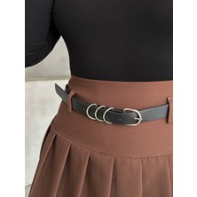 Arzu Has Butik Yeni Sezon Pileli Kemerli Astar Şortlu Kadın Mini Etek