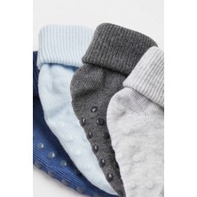 Mem Socks 6'lı Organik Pamuklu  Kaydırmaz Bebek-Çocuk Çorabı