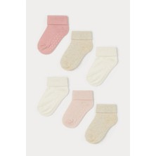 Mem Socks 6'lı Organik Pamuklu  Kaydırmaz Bebek-Çocuk Çorabı