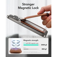 5 Kart Için Cüzdan Standı, Manyetik Parmak Halkalı Kart Tutucu, Magsafe ve Halolock ile Uyumlu, Kahve