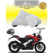 Bajaj Pulsar Rs 200  Arka Çanta Uyumlu Motosiklet Brandası,örtüsü Gri