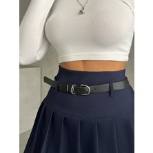 Arzu Has Butik Yeni Sezon Pileli Kemerli Astar Şortlu Kadın Mini Etek