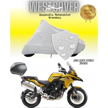 Benelli Trk 502 x   Arka Çanta Uyumlu Motosiklet Brandası,örtüsü Gri