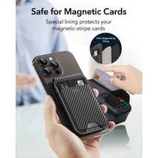ESR Standlı 5 Kartlık Cüzdan HaloLock Magsafe Wallet - Karbonfiber Siyah