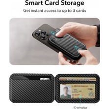 ESR Standlı 5 Kartlık Cüzdan HaloLock Magsafe Wallet - Karbonfiber Siyah