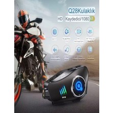 Deanb Q-28 Su Geçirmez Wireless 30FPS HD Yatay/Dikey 1920^1080P Kamera Motosiklet İnterkom Motor Kask Kulaklık
