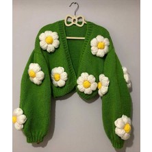 ThreadArtByNur El Örgüsü Papatya Kadin Hırka